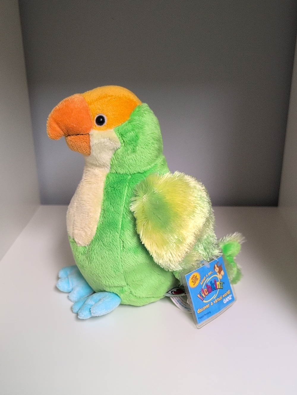 ❤️NWT❤️ Webkinz Parakeet Ganz Sealed Code Y2k Collectible Green Bird Plush New